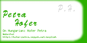 petra hofer business card